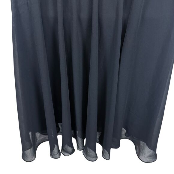 Liz Claiborne Womens Black Asymmetrical Scoop Neck Chiffon Whimsigoth Dress sz 6 - Picture 11 of 16